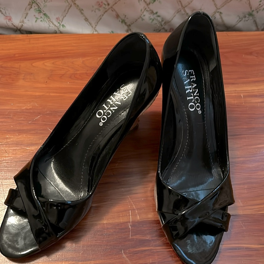 Franco Sarto Patent Leather Wedge sandals